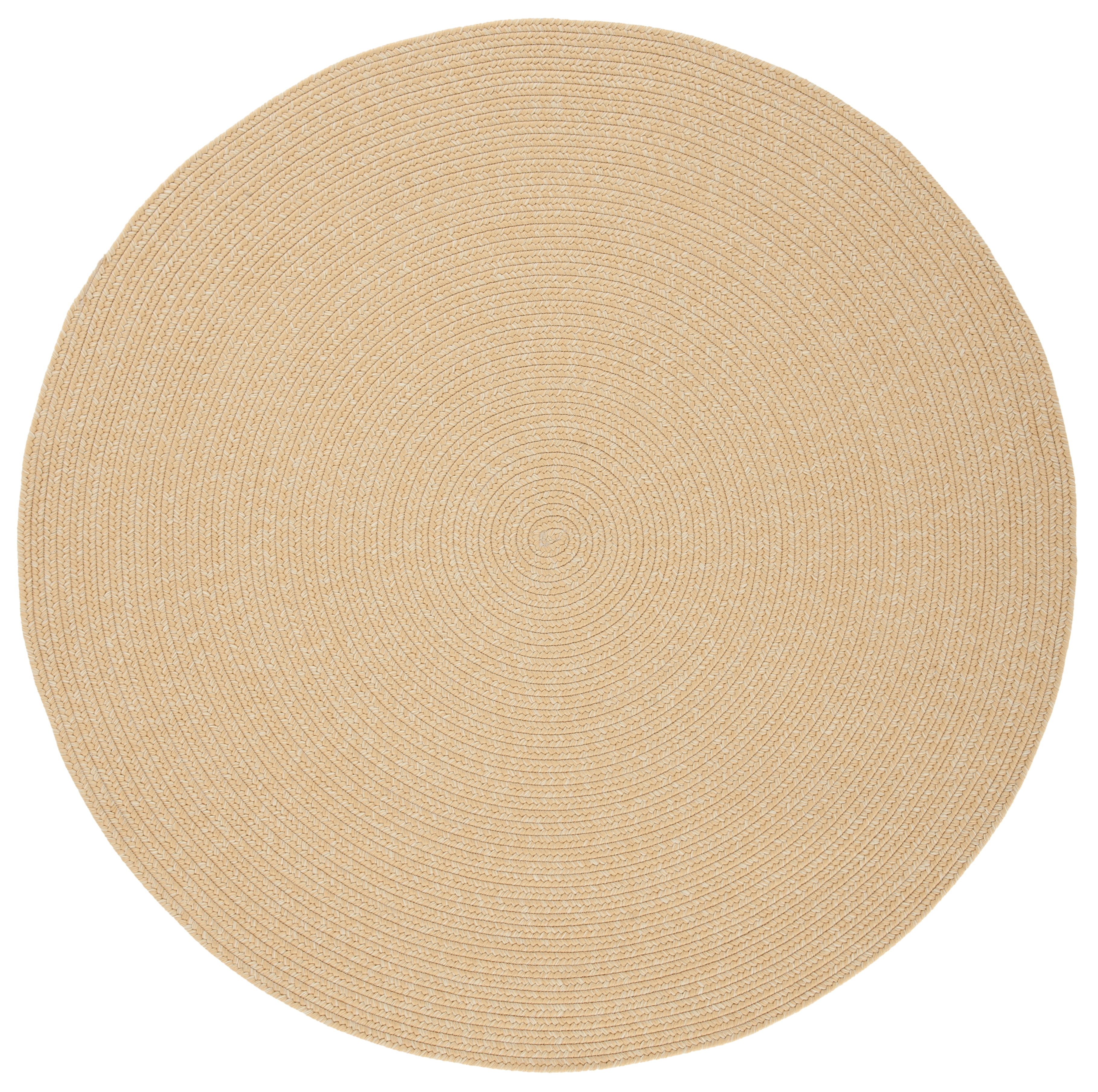Beige Round Braided Synthetic 8' Area Rug