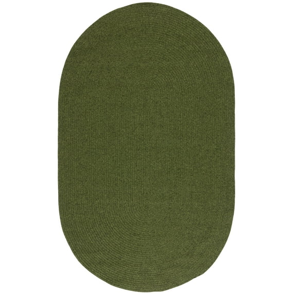 SAFAVIEH Braided Rishika Solid Machine Washable Reversible Area Rug, Green, 7' x 10' Oval