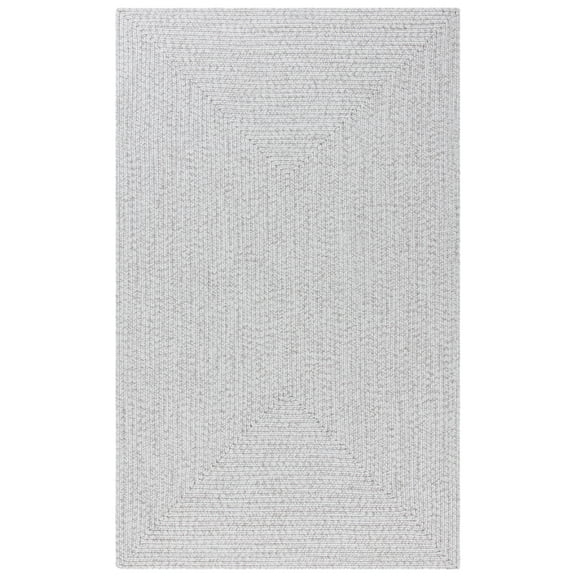 SAFAVIEH Braided Rishika Solid Machine Washable Reversible Area Rug, Silver/Grey, 6' x 8'