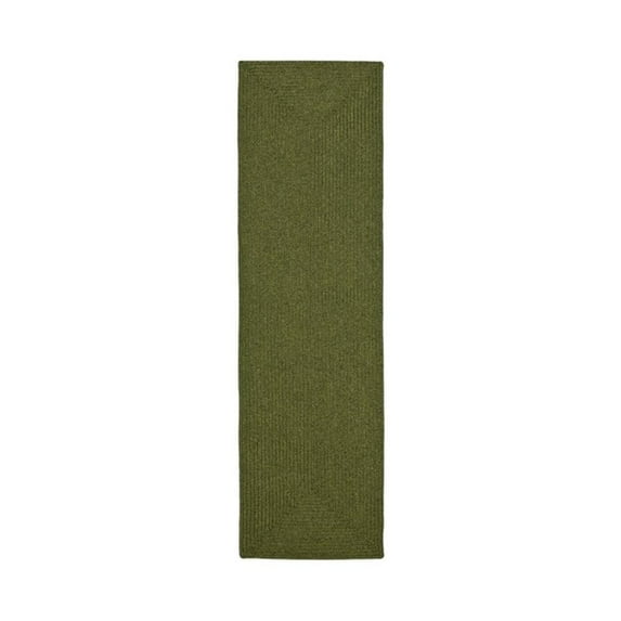 SAFAVIEH Braided Rishika Solid Machine Washable Reversible Runner Rug, Green, 2'3" x 18'