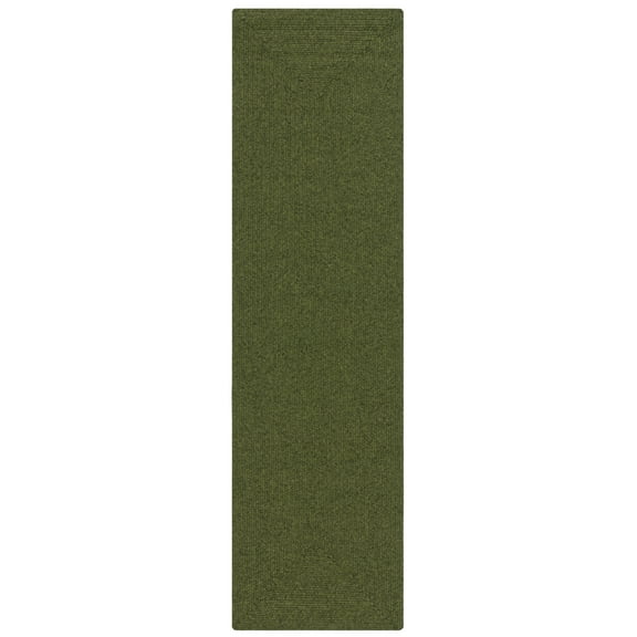 SAFAVIEH Braided Rishika Solid Machine Washable Reversible Runner Rug, Green, 2'3" x 20'