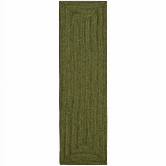 SAFAVIEH Braided Rishika Solid Machine Washable Reversible Runner Rug, Green, 2'3" x 6'