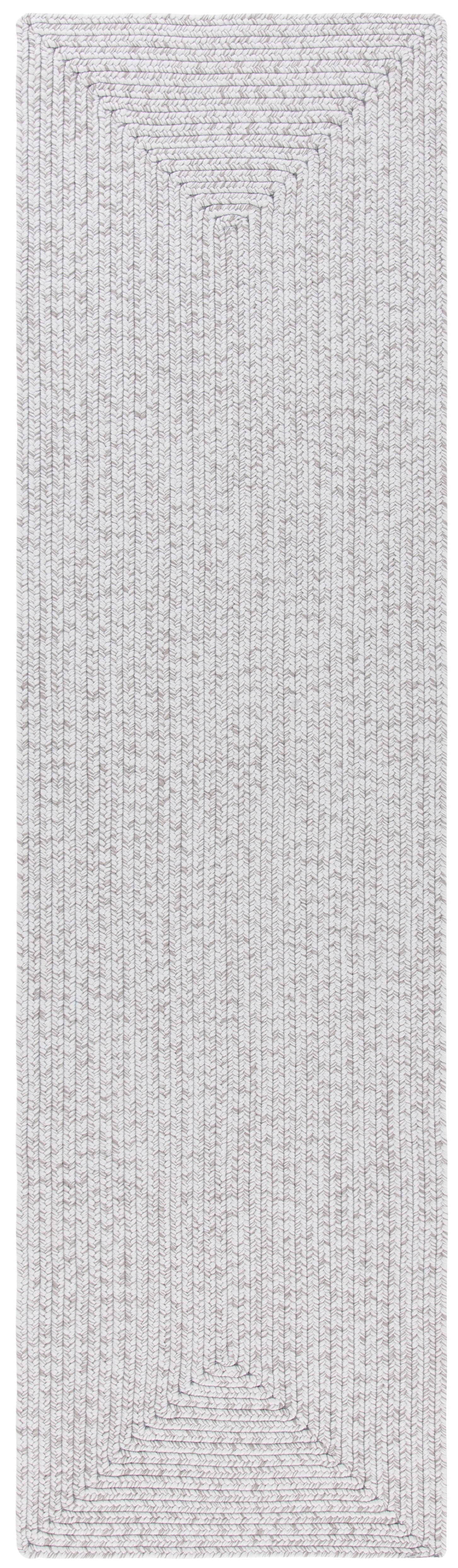 Handmade Silver/Grey Braided Reversible Runner Rug 2'3" x 6'