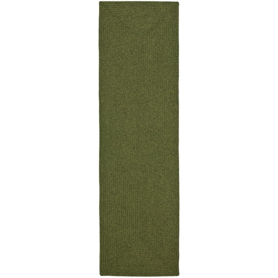 SAFAVIEH Braided Rishika Solid Runner Rug, Green, 2'3" x 12'