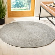 SAFAVIEH Braided Ronan Solid Reversible Area Rug, Gray, 3' x 3' Round