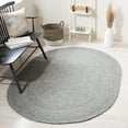 thumbnail image 1 of SAFAVIEH Braided Ronan Solid Reversible Area Rug, Gray, 6' x 9' Oval, 1 of 11