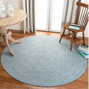SAFAVIEH Braided Ronan Solid Reversible Area Rug, Turquoise, 8' x 8' Round