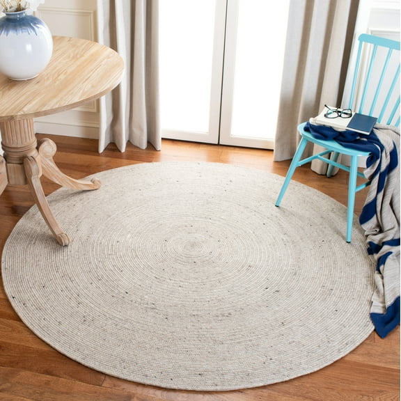 SAFAVIEH Braided Ronan Solid Reversible Area Rug, Beige, 7' x 7' Round