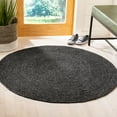 thumbnail image 1 of SAFAVIEH Braided Ronan Solid Reversible Area Rug, Black, 4' x 4' Round, 1 of 11