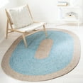 thumbnail image 1 of SAFAVIEH Braided Simon Bordered Reversible Area Rug, Blue/Beige, 4' x 6' Oval, 1 of 11