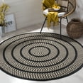 thumbnail image 1 of SAFAVIEH Braided Tanisha Bordered Reversible Area Rug, Ivory/Black, 3' x 3' Round, 1 of 11