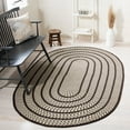 thumbnail image 1 of SAFAVIEH Braided Tanisha Bordered Reversible Area Rug, Ivory/Black, 4' x 6' Oval, 1 of 11