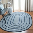 thumbnail image 1 of SAFAVIEH Braided Tanisha Bordered Reversible Area Rug, Ivory/Navy, 8' x 10' Oval, 1 of 10