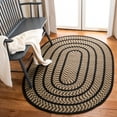 thumbnail image 1 of SAFAVIEH Braided Tanisha Bordered Reversible Area Rug, Beige/Black, 2'6" x 4' Oval, 1 of 7