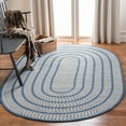 thumbnail image 1 of SAFAVIEH Braided Tanisha Bordered Reversible Area Rug, Ivory/Blue, 3' x 5' Oval, 1 of 10