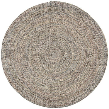 SAFAVIEH Braided Vermont Confetti Solid Area Rug, Blue/Ivory, 7' x 7' Round
