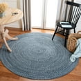 thumbnail image 1 of SAFAVIEH Braided Vermont Geometric Cotton Reversible Area Rug, Navy/Ivory, 4' x 4' Round, 1 of 7