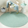 thumbnail image 1 of SAFAVIEH Braided Vermont Geometric Cotton Reversible Area Rug, Teal/Ivory, 8' x 8' Round, 1 of 7