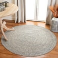 thumbnail image 1 of SAFAVIEH Braided Vermont Geometric Cotton Reversible Area Rug, Blue/Ivory, 4' x 4' Round, 1 of 7