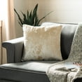 thumbnail image 1 of SAFAVIEH Braidy 18" x 18" Distressed Solid Plush Pillow, Cream, 1 of 4