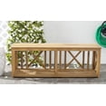 thumbnail image 1 of SAFAVIEH Branco Outdoor Patio Acacia Shelving Bench, Natural Brown, 1 of 5