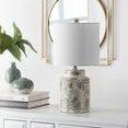 thumbnail image 1 of SAFAVIEH Branko 19 in. Stripe Textured Ceramic Table Lamp, Grey, 1 of 4