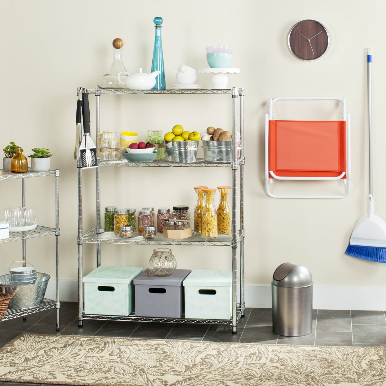 Bravo 4-Tier Chrome Wire Shelving Unit