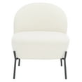 thumbnail image 1 of SAFAVIEH Brax Tufted Petite Slipper Chairs, Cream/Black (21.4 in. W x 25.7 in. D x 26 in. H), 1 of 12