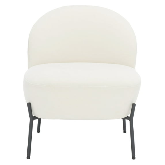 SAFAVIEH Brax Tufted Petite Slipper Chairs, Cream/Black (21.4 in. W x 25.7 in. D x 26 in. H)