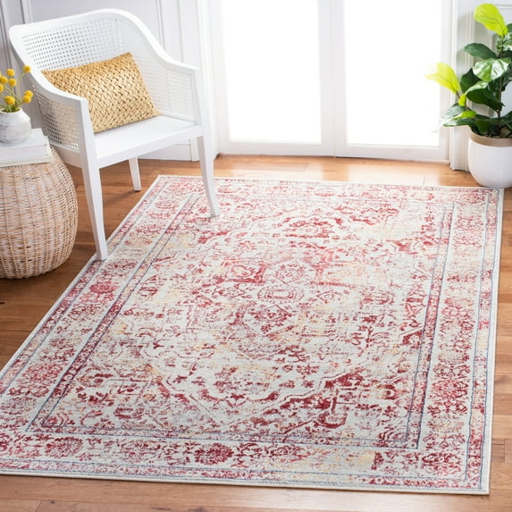 SAFAVIEH Brentwood Adams Oriental Area Rug, Ivory/Red, 3' x 5'