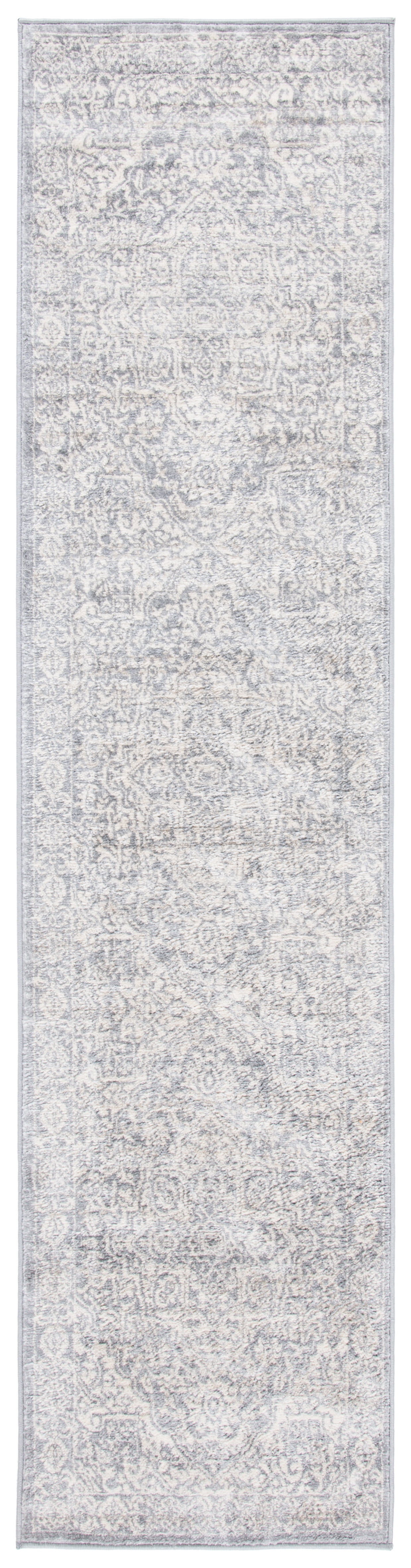 SAFAVIEH Brentwood Adams Oriental Runner Rug, Light Grey/Ivory, 2' x 10'
