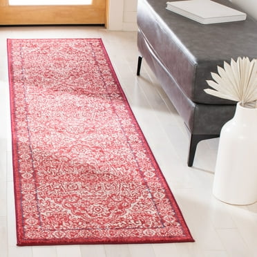 SAFAVIEH Brentwood Adams Oriental Runner Rug, Red/Ivory, 2' x 8'