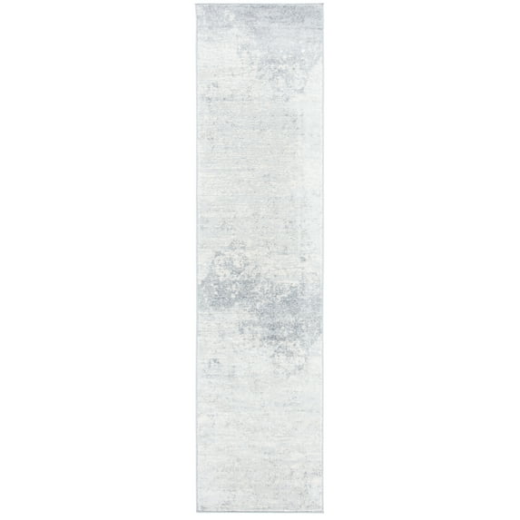 SAFAVIEH Brentwood Ainslee Abstract Runner Rug, Ivory/Grey, 2' x 16'