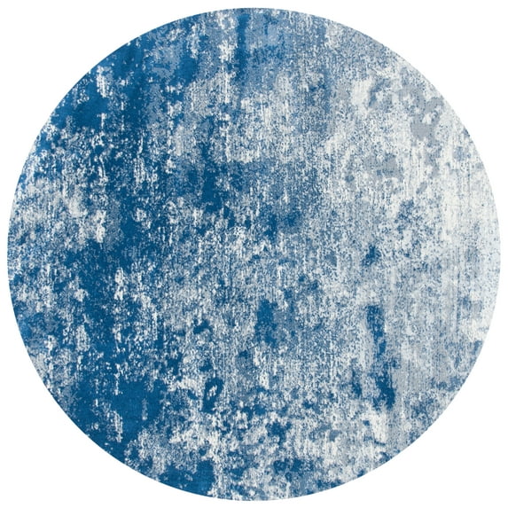SAFAVIEH Brentwood Ainslee Abstract Area Rug, Grey/Navy, 10' x 10' Round