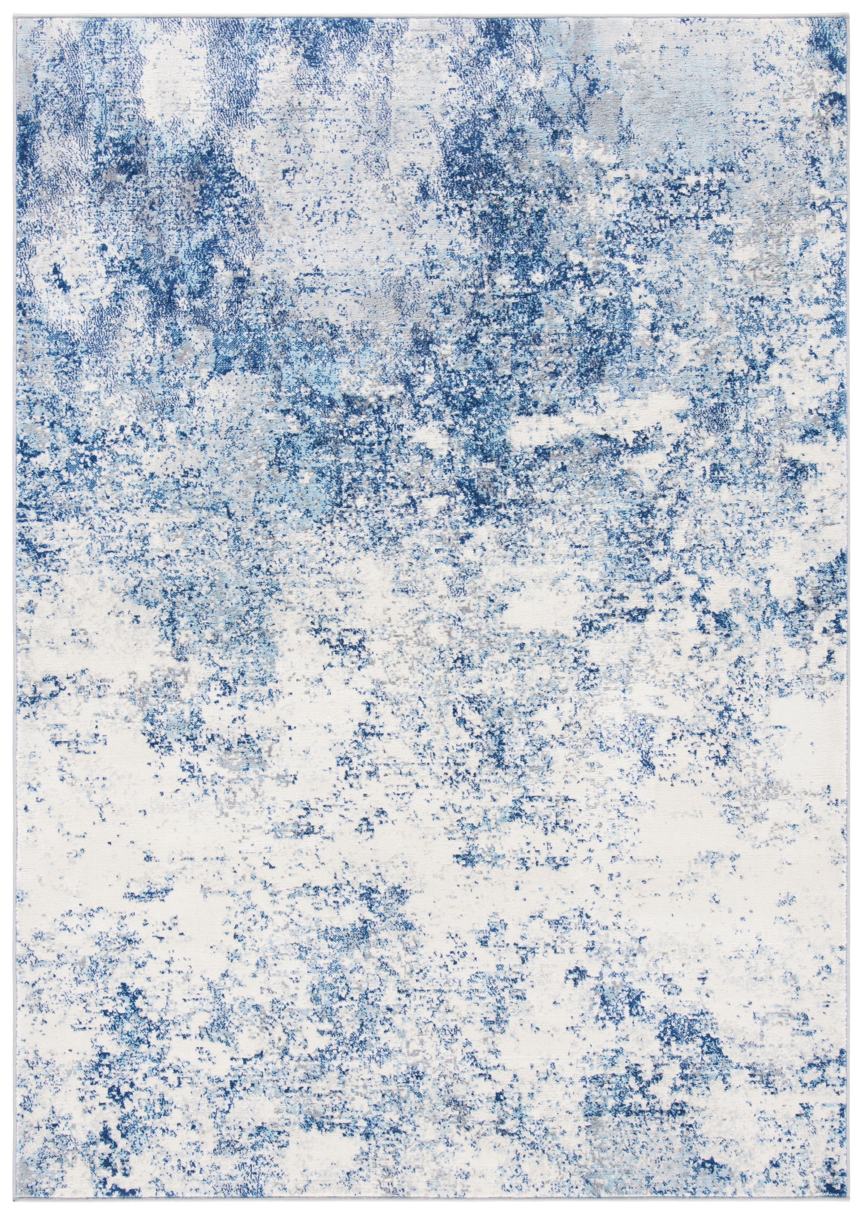 SAFAVIEH Brentwood Ainslee Abstract Area Rug, Ivory/Navy, 5'3" x 7'6"