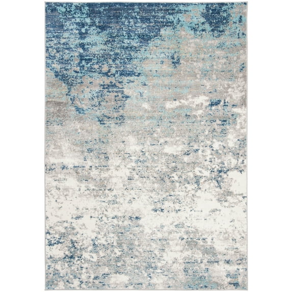 SAFAVIEH Brentwood Ainslee Abstract Area Rug, Light Grey/Blue, 5'3" x 7'6"