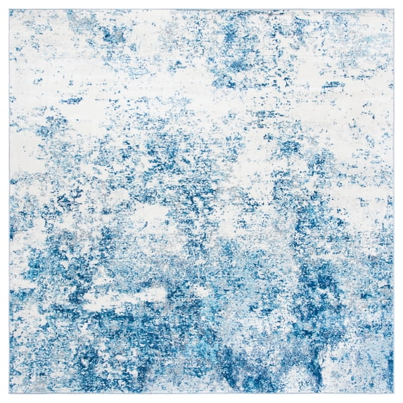 SAFAVIEH Brentwood Ainslee Abstract Area Rug, Ivory/Navy, 6'7" x 6'7" Square