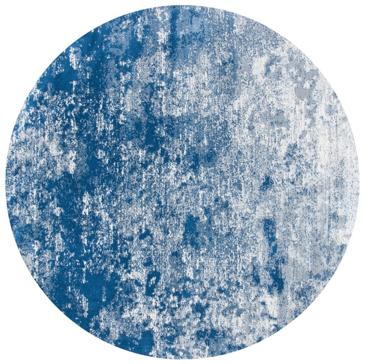 Safavieh Brentwood 8' Round Grey and Navy Synthetic Area Rug