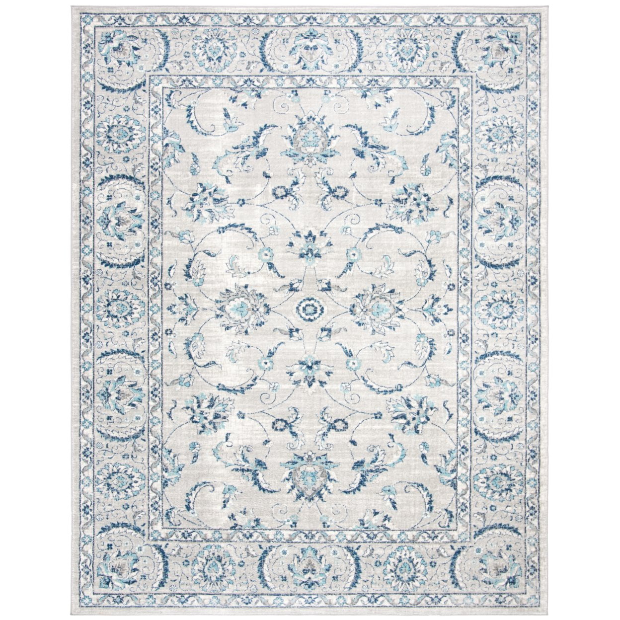 Reversible Gray Synthetic 9' x 12' Rectangular Area Rug