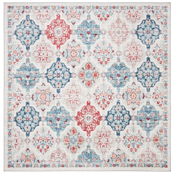 SAFAVIEH Brentwood Amadine Geometric Area Rug, Cream/Blue, 6'7" x 6'7" Square