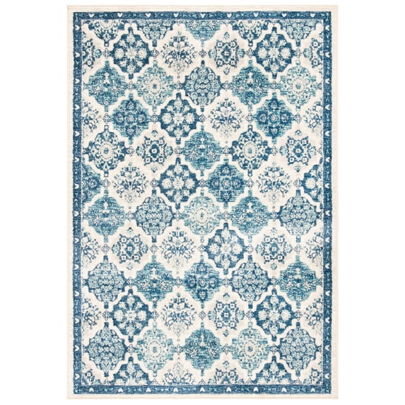 SAFAVIEH Brentwood Amadine Geometric Area Rug, Navy/Grey, 4' x 6'