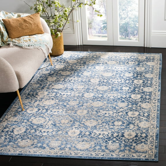 SAFAVIEH Brentwood Fidan Floral Area Rug, Navy/Creme, 2' x 4'
