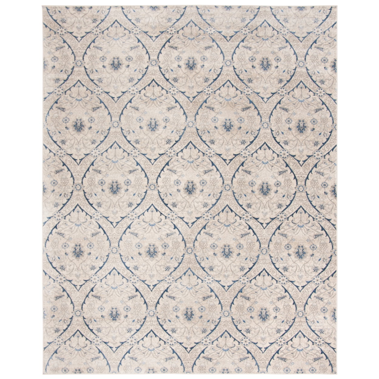 Elegant Gray Synthetic 4' x 6' Hand-Knotted Area Rug