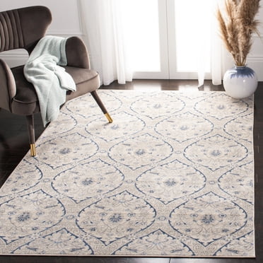 SAFAVIEH Kashan Vaska Traditional Area Rug, Blue/Tan, 8' x 10 ...