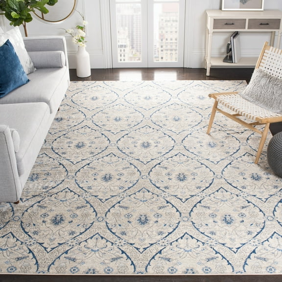 SAFAVIEH Brentwood Braelyn Damask Area Rug, Light Gray/Blue, 8' x 10'