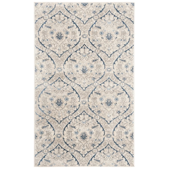 SAFAVIEH Brentwood Braelyn Damask Area Rug, Light Grey/Blue, 3' x 5'