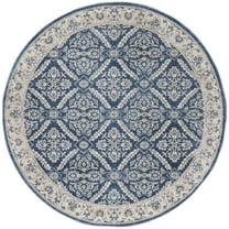 SAFAVIEH Brentwood Brandy Floral Area Rug, Navy/Cream, 3' x 3' Round