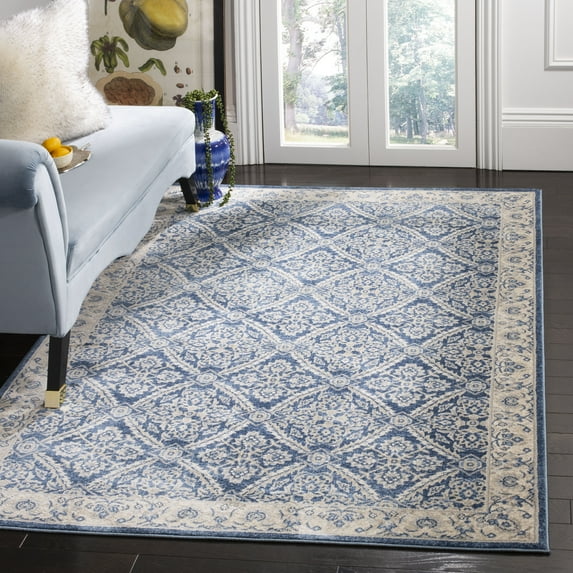 SAFAVIEH Brentwood Brandy Floral Area Rug, Navy/Creme, 4' x 6'