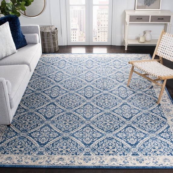 SAFAVIEH Brentwood Brandy Floral Area Rug, Navy/Creme, 8' x 10'