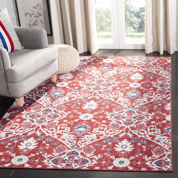 SAFAVIEH Brentwood Rudolf Southwestern Area Rug, Red/Ivory, 4' x 6'